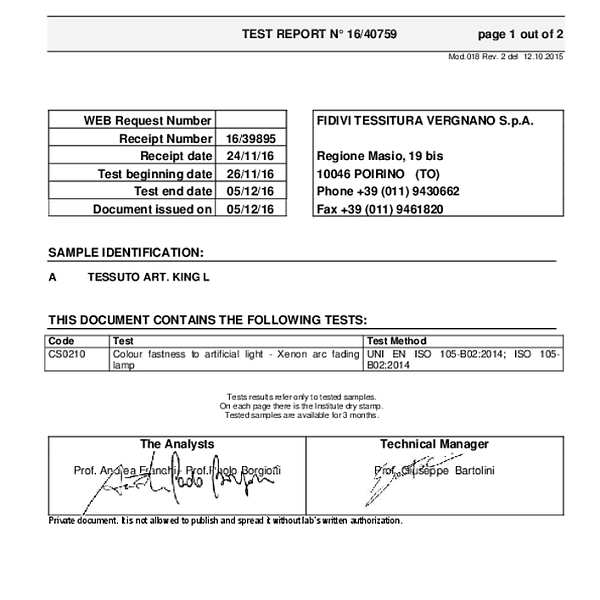 pastel - colour fastness to artifical light UNI EN ISO 105 B02